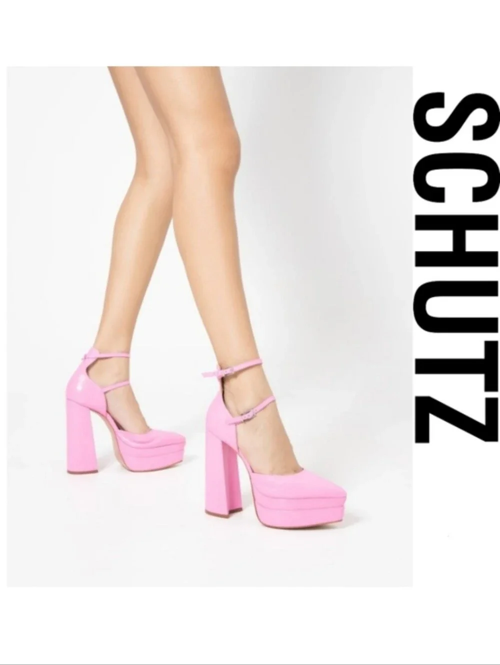 SCHUTZ - Elysee Pink - Size 6 Chunky Platform Heels